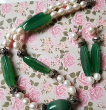 Load image into Gallery viewer, Premium Pearl and Stone Necklace &amp; Earring Sets
